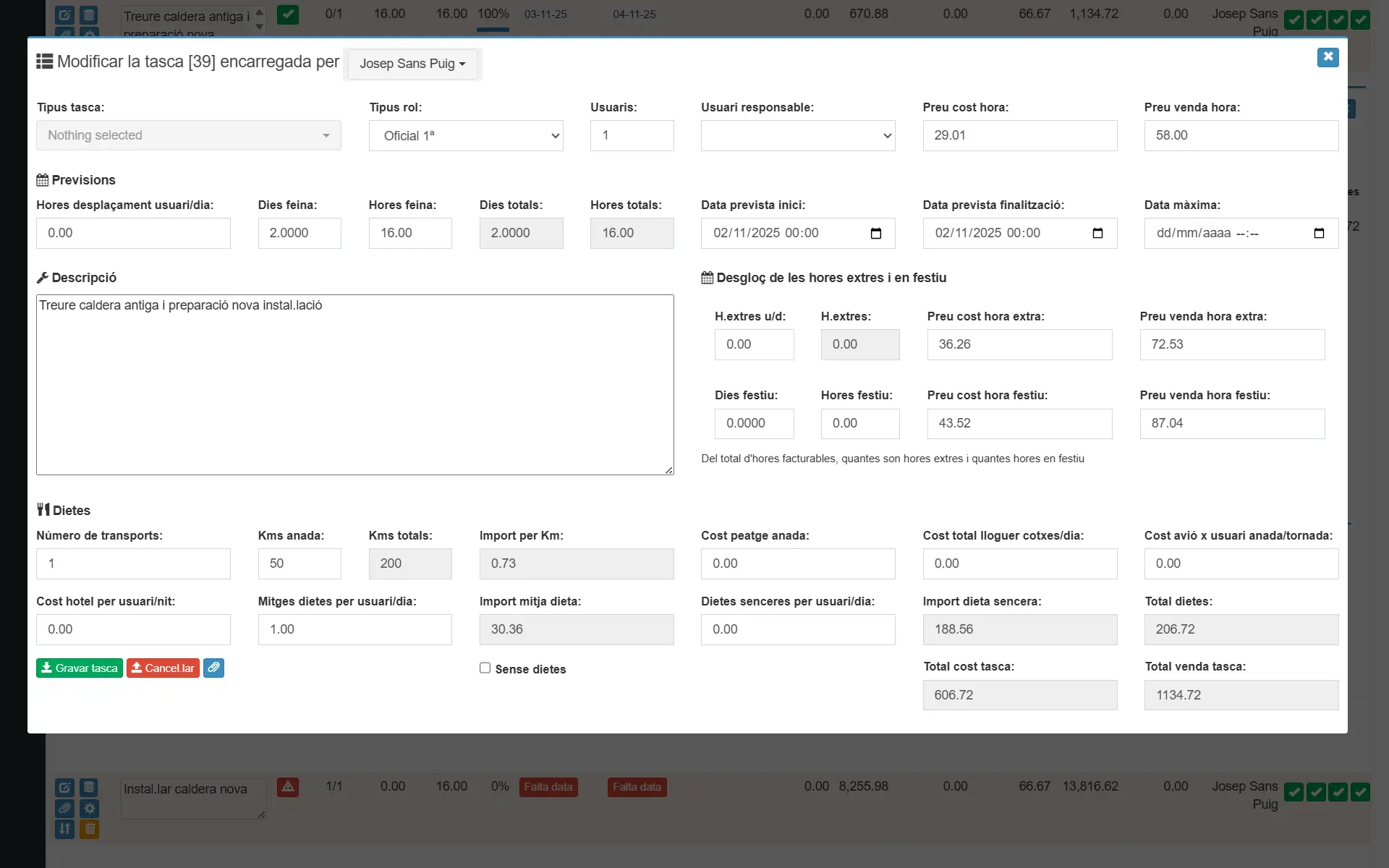 Captura: editar una tasca